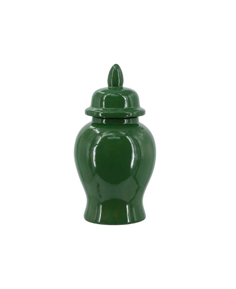JARRON POTICHE CERAMICA VERDE  D16X31CM