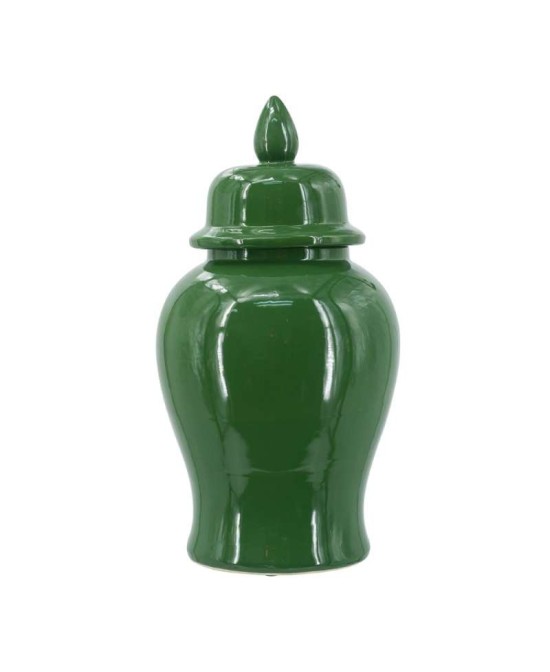 JARRON POTICHE CERAMICA VERDE D24X48CM