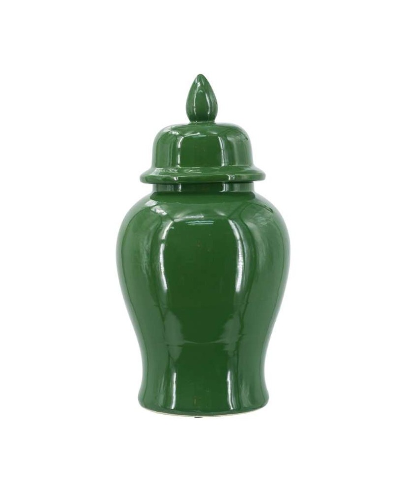 JARRON POTICHE CERAMICA VERDE D24X48CM