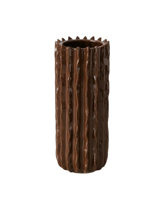 JARRON PLISSEO GRES BRILLANTE H31CM