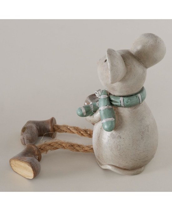 ADORNO DE ESTANTE  MAUSI H16CM MARRON VERDE