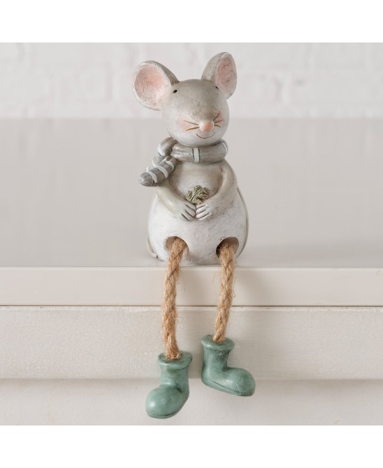 ADORNO DE ESTANTE  MAUSI H16CM MARRON VERDE