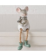 ADORNO DE ESTANTE  MAUSI H16CM MARRON VERDE