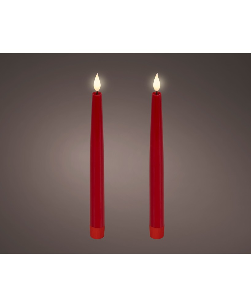 VELA LED ROJA /CALIDO D.2.2cm x H.24.5cm