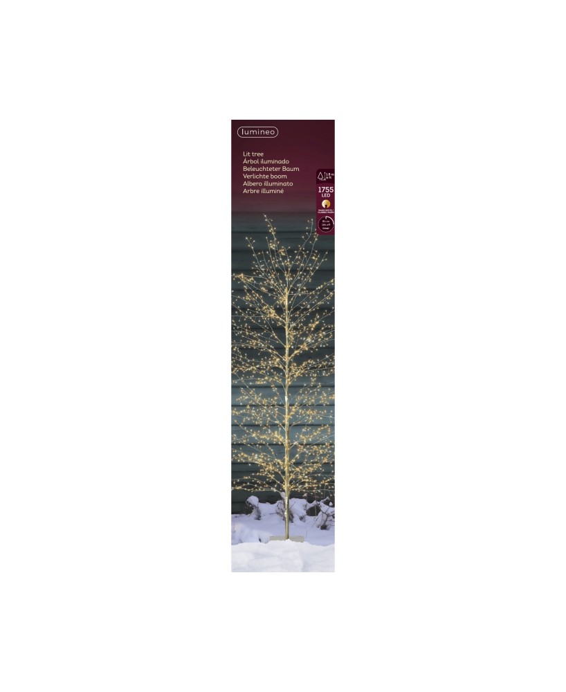 ARBOL MICROLED DORADO LUZ CALIDA  D.80cm x H.180cm
