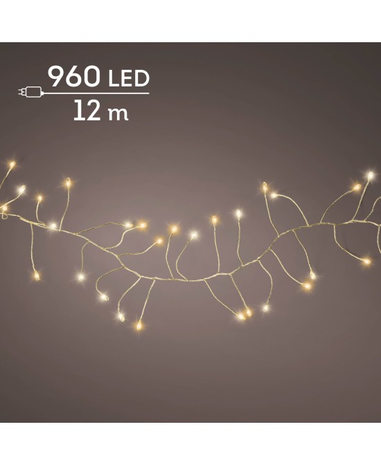 GUIRNALKDA MICRO LED SILVER/CALIDO 1200CM