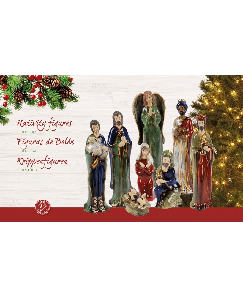 FIGURAS  3 Reyes Magos, ángel, María, San José, pastor y Niño Jesús. L4.7CM