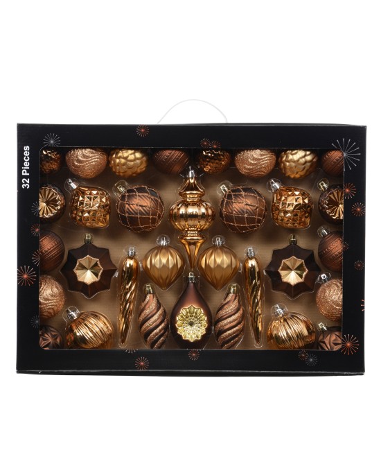 MIXBOX BOLAS NAVIDAD  MARRONES L.33.5cm x W.8cm x H.47.3cm