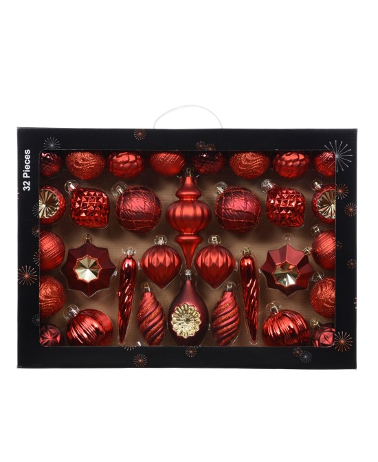 MIXBOX BOLAS NAVIDAD ROJAS L.33.5cm x W.8cm x H.47.3cm