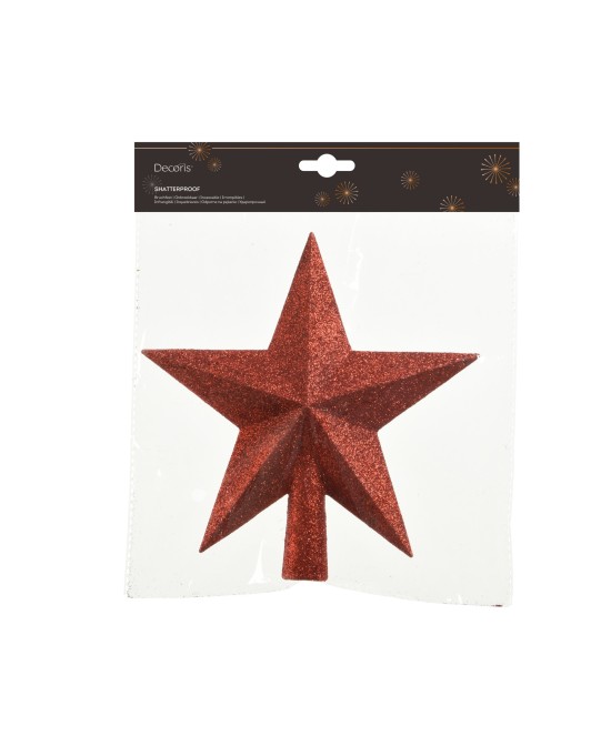 Estrella para la Copa del Pino Roja | Adorno Navideño Elegante

