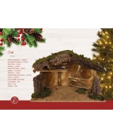 Pesebre de Madera Natural 58x28x35 cm  Decoración Navideña | Endanea Garden