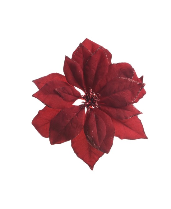POINSETTIA EN CLIP D.24cm x H.7cm ROJA