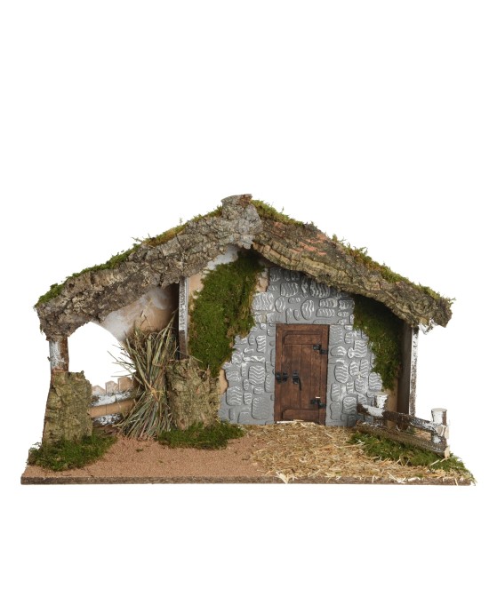 Casa de la Navidad Natural 63x30x40 cm | Decoración navideña artesanal y ecológica