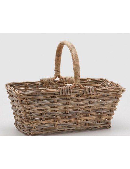 Cesto Rattan Rett con Mango 45x60x33 cm  Elegancia y Funcionalidad | Endanea Garden

