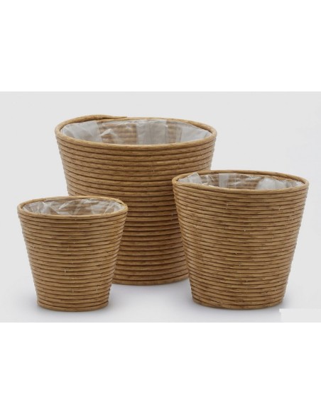 Cesto Líneas Svasato Hazelnut  Elegancia y Organización Natural | Endanea Garden