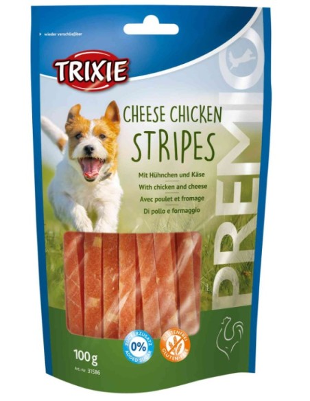 Chicken & Cheese Stripes 100g | Snack natural para perros con pollo y queso