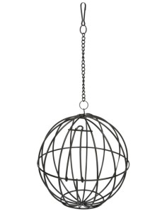 Bola Porta Verduras Metal Galvanizado 16 cm  Accesorio Durable para Mascotas

