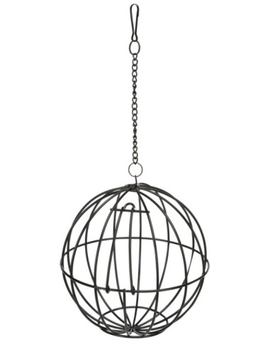 Bola Porta Verduras Metal Galvanizado 16 cm  Accesorio Durable para Mascotas

