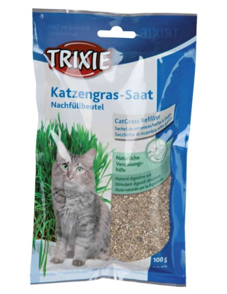 Hierba para Gatos con Bandeja 100g | Salud Digestiva y Entretenimiento Natural

