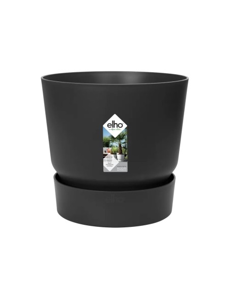 Maceta Greenville Redonda 20 cm Negra | Diseño Moderno para Interior y Exterior | Endanea Garden