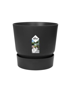 Maceta Redonda Greenville Negro 18 cm | Elegante y Funcional para Interiores y Exteriores | Endanea Garden