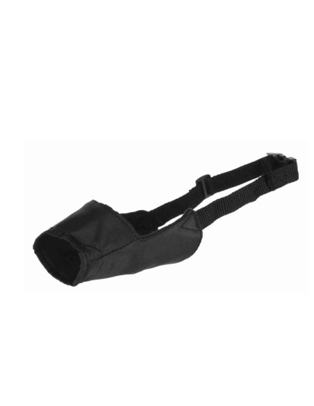 Bozal para Perros Nylon S-M Negro Ajustable y Cómodo