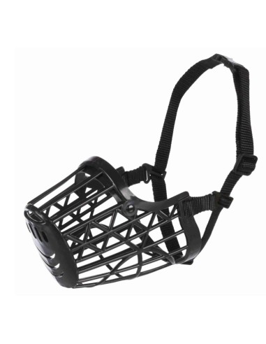 Bozal Plástico Cinta Nylon Negro M 23.5 cm para Perros Medianos Endanea Mascotas