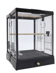 JAULA CRISTAL VISTAS NEG. 40X40.5X51N