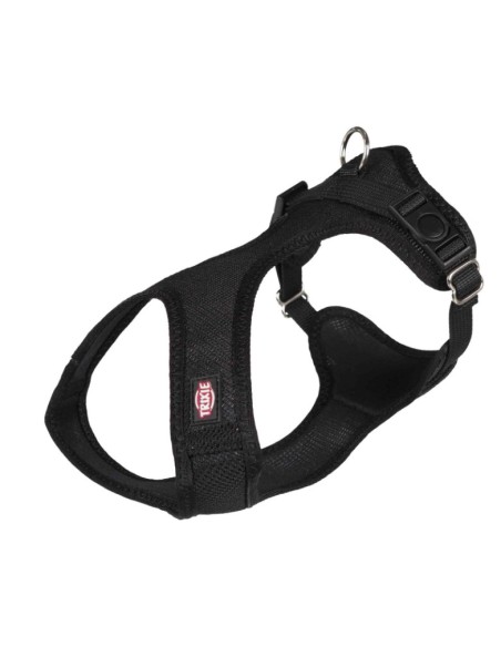 Arnés Suave XXS-XS Negro para perros pequeños y cachorros cómodo y ajustable