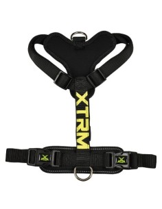 Arnés X-TRM Cronos Neon Flash Negro 20mm x 46-75 cm | Seguro y Visible para Perros Medianos