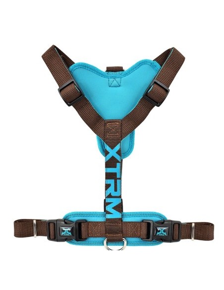 Arnés X-TRM Cronos Neon Flash Marrón 25mmx60-100cm | Ajustable, Reflectante y Duradero para Perros