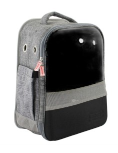 MOCHILA CON VENTANA GRIS 30X23X43CM