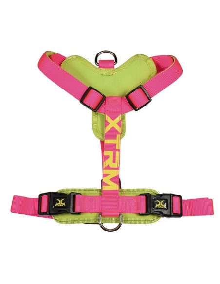 Arnés X-TRM Cronos Neon Flash Fucsia 20mmx46-75cm | Seguridad y estilo para perros medianos
