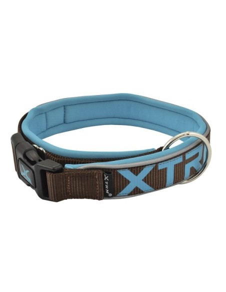 Collar X-TRM Neon Flash Marrón 25mmx45-55cm  Ajustable, Durable y Seguro para Perros Medianos