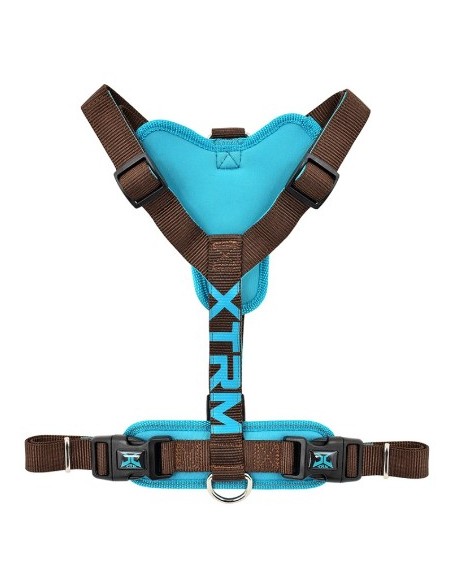 Arnés X-TRM Cronos Neon Flash Marrón 20mmx46-75cm | Ajustable y Reflectante para Perros Medianos