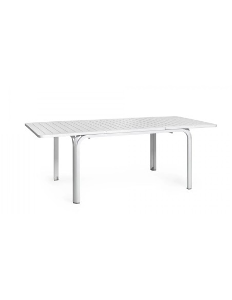Mesa Jardín Extensible Alloro 140 Blanco | Mesa Exterior Moderna y Versátil  Endanea Garden