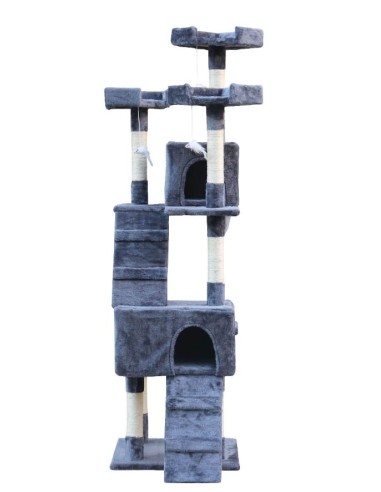 Nilo Cat Tree Gris 50x50x170 cm Árbol Rascador para Gatos