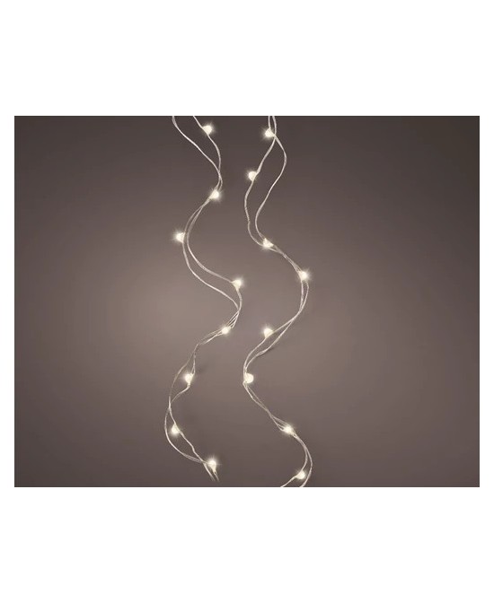 Guirnalda MicroLED 495 cm Blanco Cálido con Cable Plata para Decoración Navideña