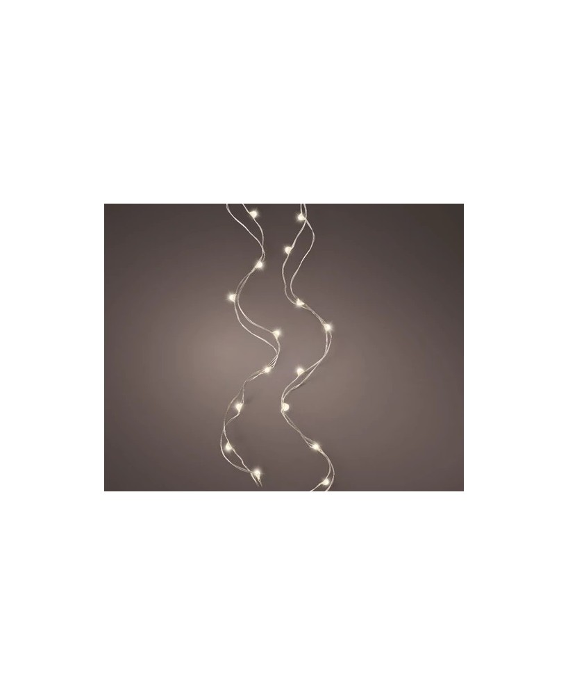 Guirnalda MicroLED 495 cm Blanco Cálido con Cable Plata para Decoración Navideña