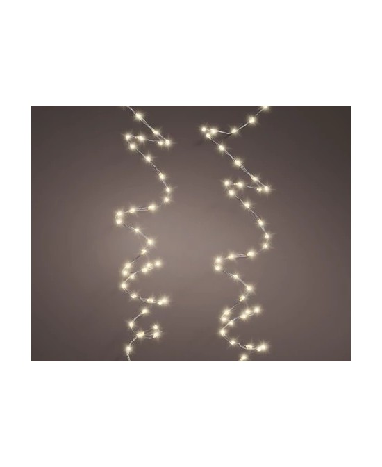 Guirnalda Micro LED 1200 cm Plata Luz Blanca Cálida | Iluminación Interior y Exterior