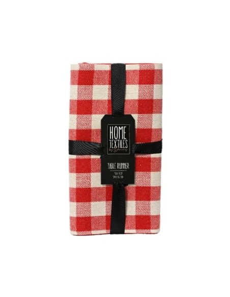 CAMINO DE MESA CUADROS ROJOS