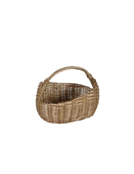 Cesta Mimbre Oval Desigual M  Diseño Único y Natural | Endanea Garden