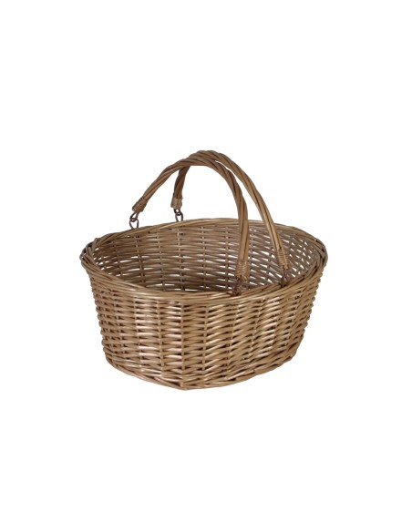 Cesta de Mimbre Natural con 2 Asas Abatibles  Ecológica, Decorativa y Versátil para el Hogar, Picnic y Organización | Endanea 