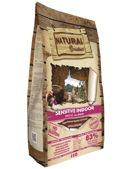 Receta Cat Sensitive Indoor 6kg  Pienso para Gatos de Interior con Digestión Sensible