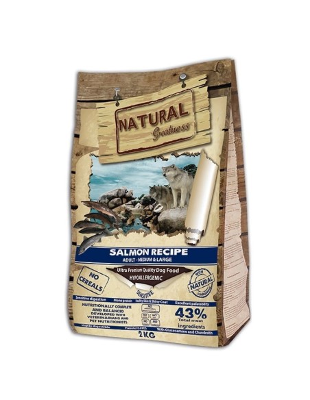 Pienso Sin Cereales para Perros Medianos y Grandes | Receta Salmón Endanea 2KG