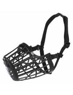 BOZAL PLASTICO CINTA NYLON S-M NEGRO