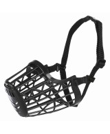 BOZAL PLASTICO CINTA NYLON S-M NEGRO