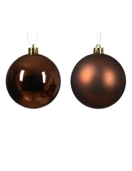 BOLA NAVIDAD BOX 6 8CM CHOCOLATE