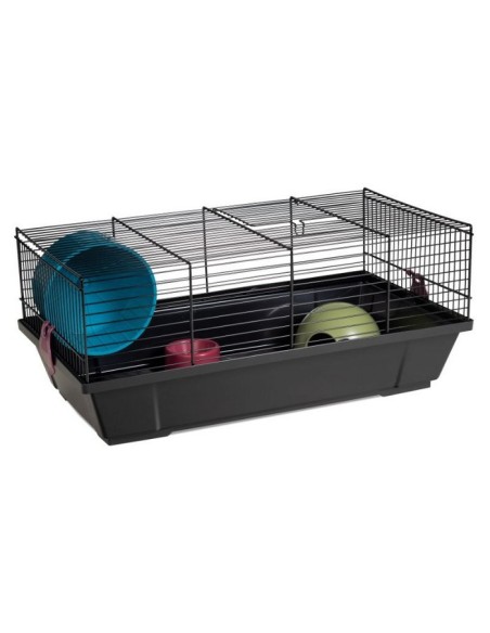 JAULA HAMSTER 917 NEGRA PLEGABLE