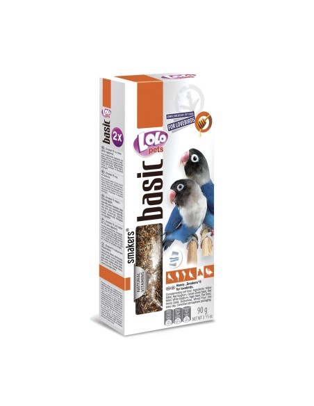 2 Barritas Miel 90gr Lolo Agapornis Snack Natural y Nutritivo para Agapornis y Aves Pequeñas